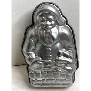3D Cake Pan Mold Aluminum Christmas Celebration Brownies Santa Claus on Chimney